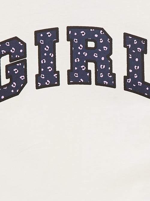 T-shirt cropped estilo campus - Kiabi