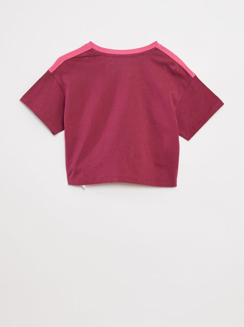 T-shirt cropped estilo campus - Kiabi