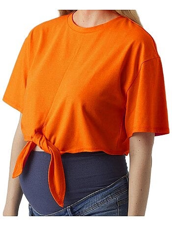 T-Shirt Cropped Lkay Laranja Mamalicious