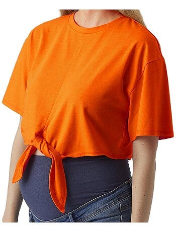 T-Shirt Cropped Lkay Laranja Mamalicious
