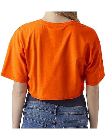 T-Shirt Cropped Lkay Laranja Mamalicious