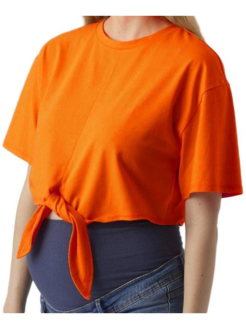 T-Shirt Cropped Lkay Laranja Mamalicious - Kiabi T-Shirt Cropped Lkay Laranja Mamalicious - Kiabi