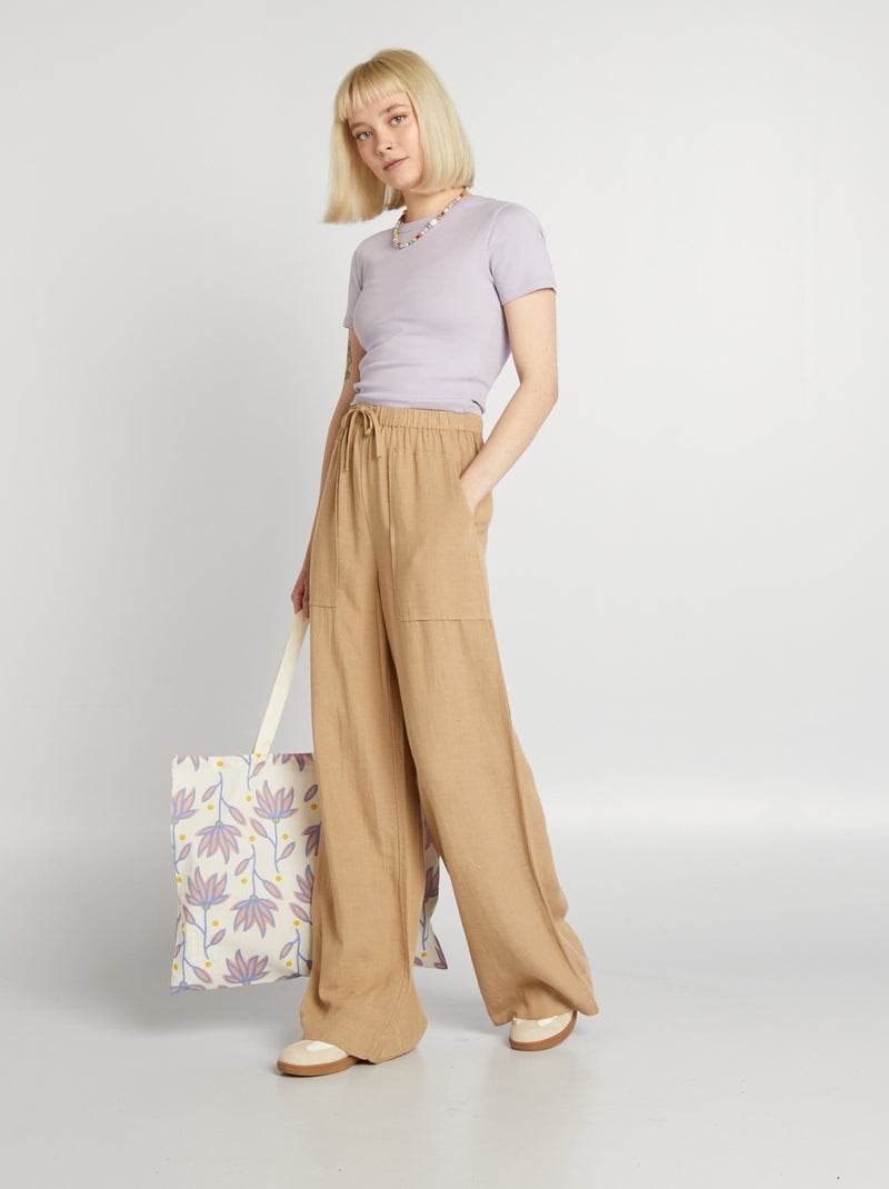 T-shirt cropped manga curta ROSA - Kiabi