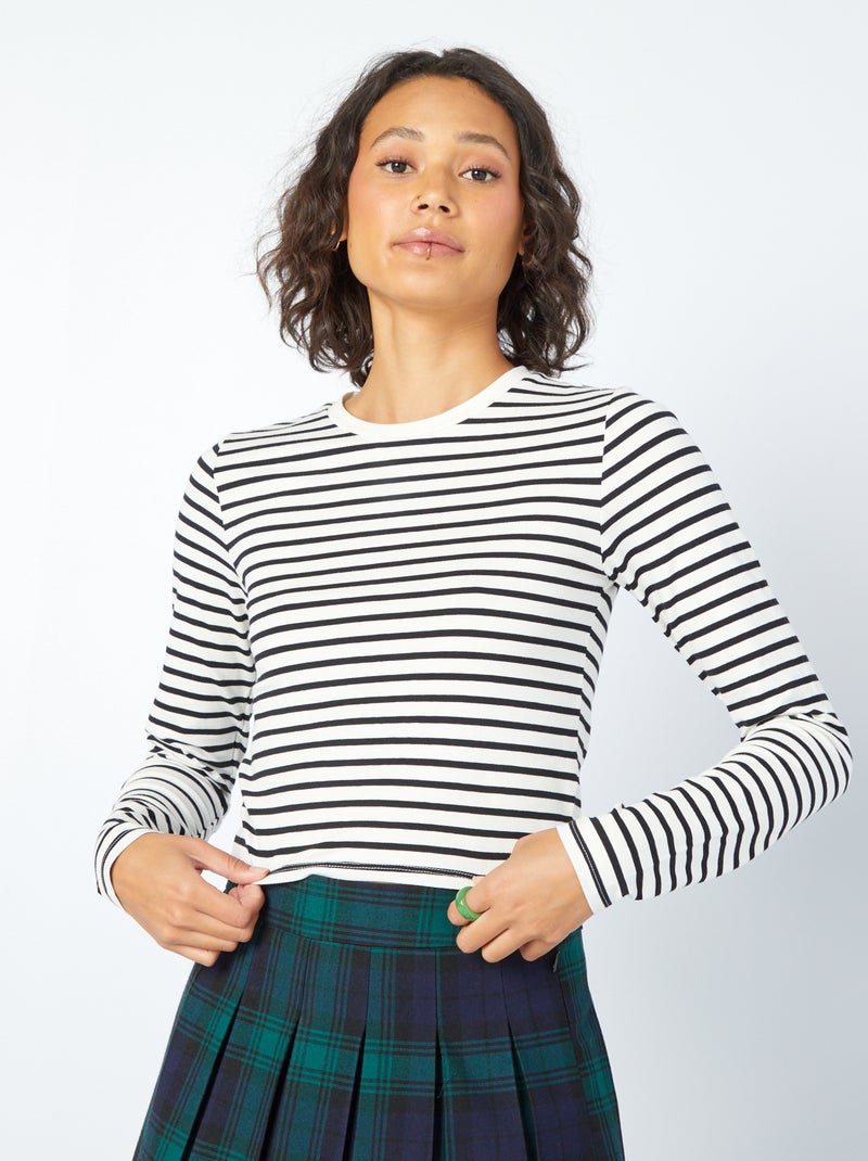 T-shirt cropped PRETO - Kiabi