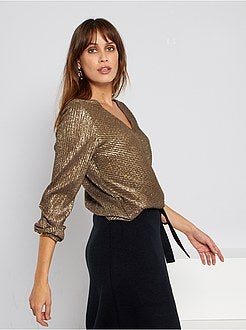 T-shirt cruzada dourada - Kiabi