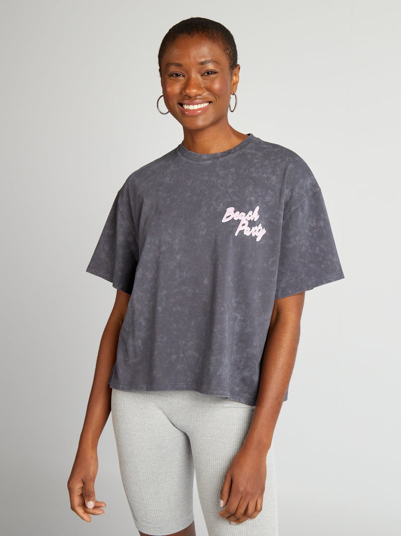 T-shirt curta CINZA - Kiabi