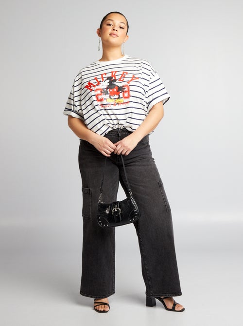 T-shirt curta com estampado 'Mickey' - Kiabi