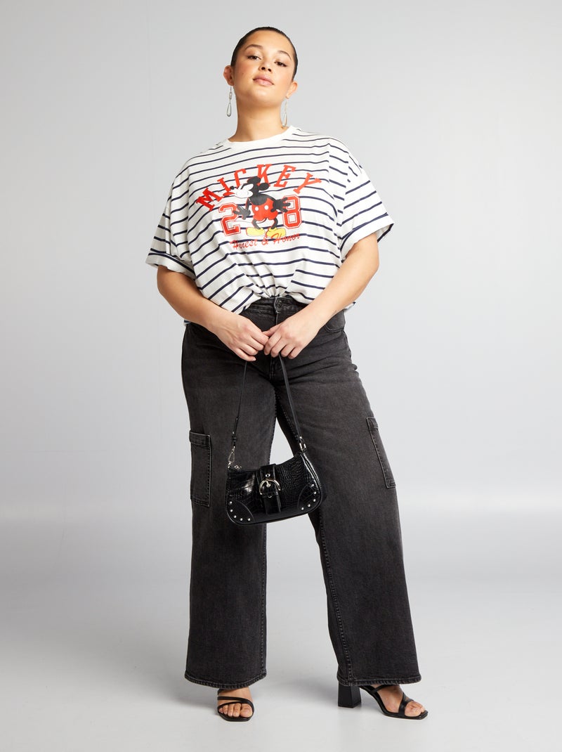 T-shirt curta com estampado 'Mickey' BRANCO - Kiabi