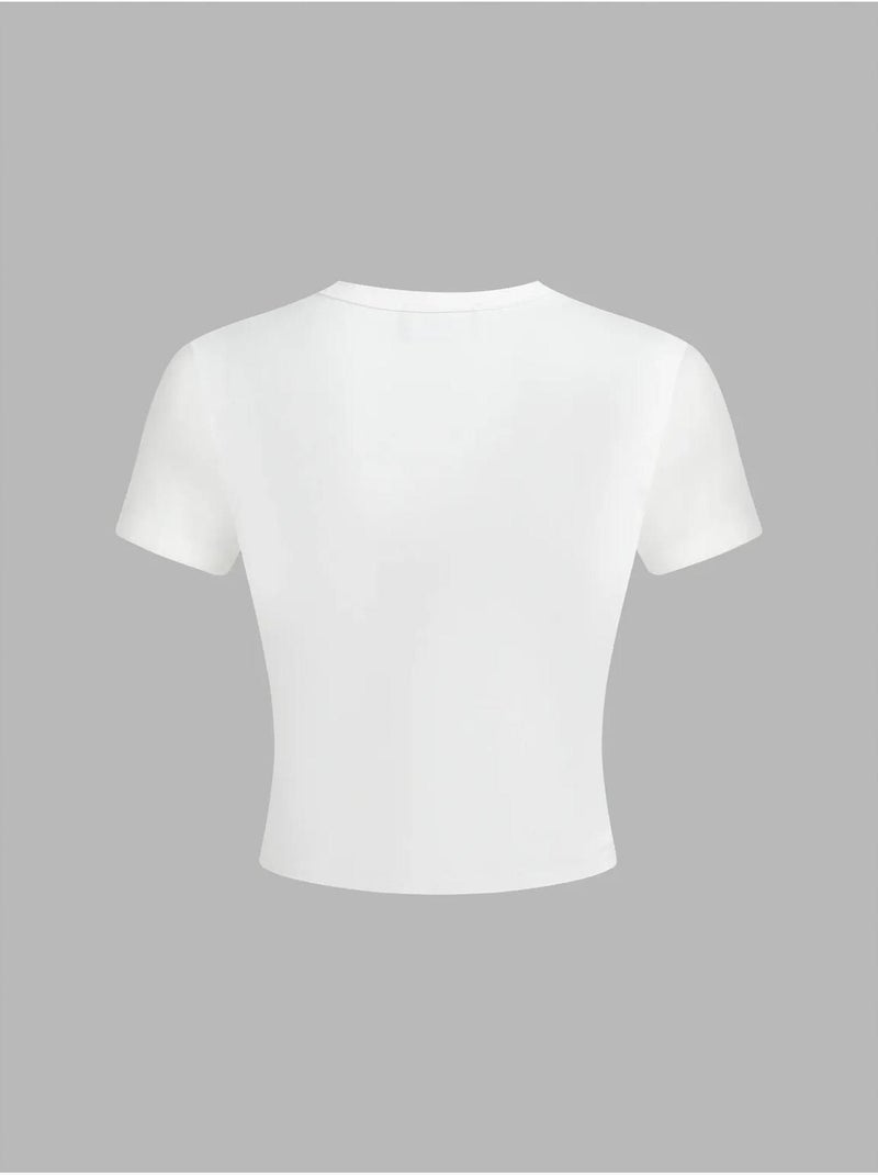 T-shirt curta de algodão estampada hiccup Branco - Kiabi