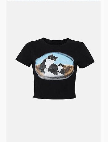 T-shirt curta de algodão estampada hiccup