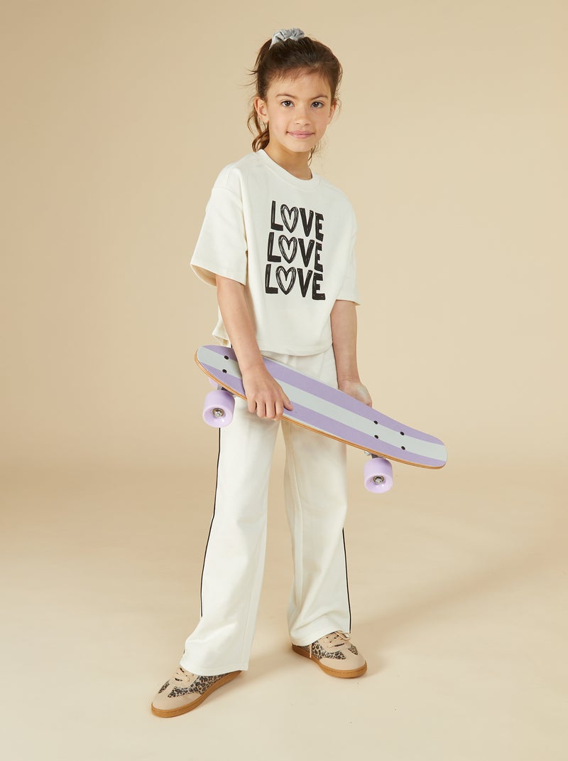 T-shirt curta de manga curta Branco - Kiabi