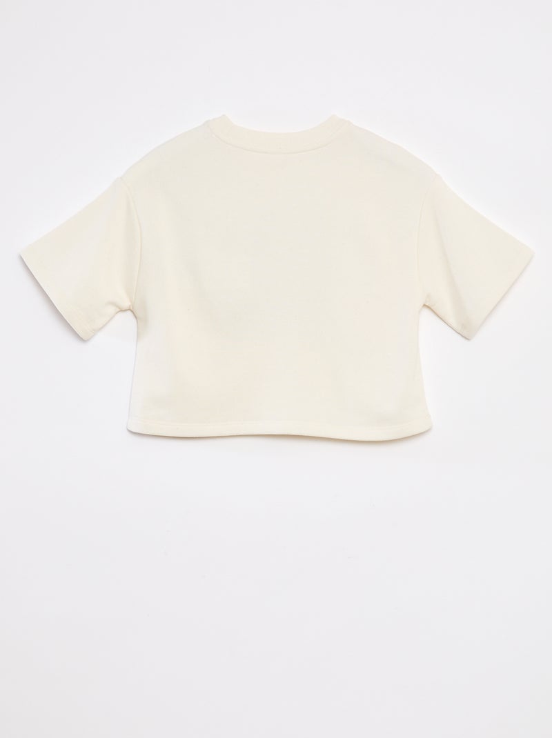 T-shirt curta de manga curta Branco - Kiabi