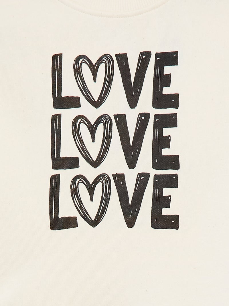 T-shirt curta de manga curta Branco - Kiabi