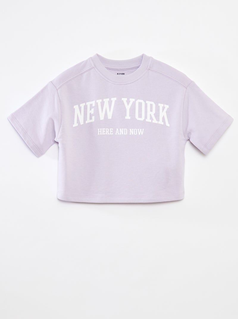 T-shirt curta de manga curta Violeta - Kiabi