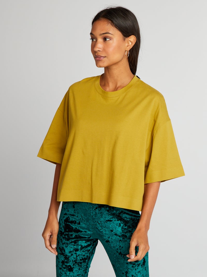 T-shirt curta oversize VERDE - Kiabi