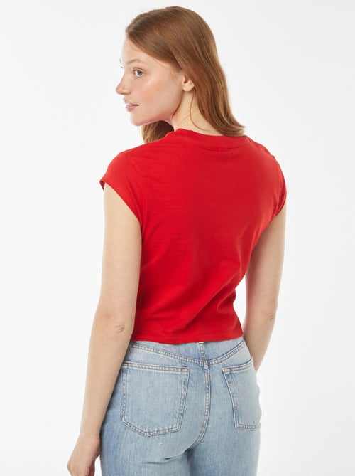 T-shirt curto estampado 'Stitch' - Kiabi