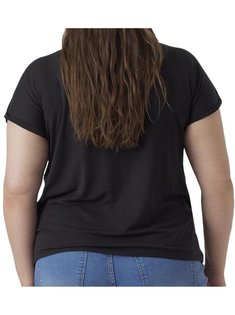 T-shirt curvy feminina vero moda aya preto Preto - Kiabi