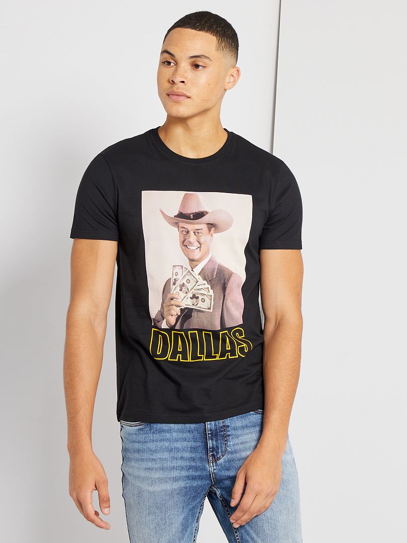 T-shirt 'Dallas' Preto - Kiabi