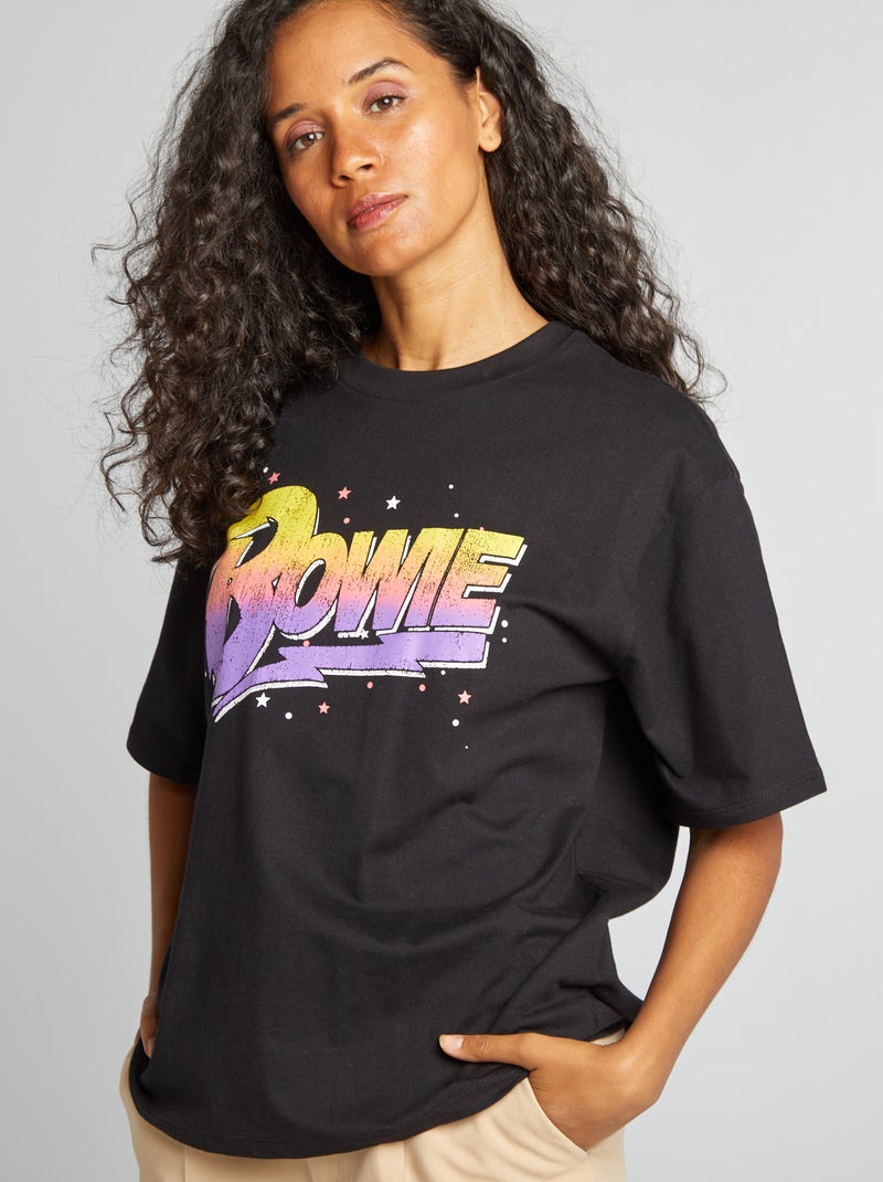 T-shirt 'David Bowie' em jersey Preto - Kiabi
