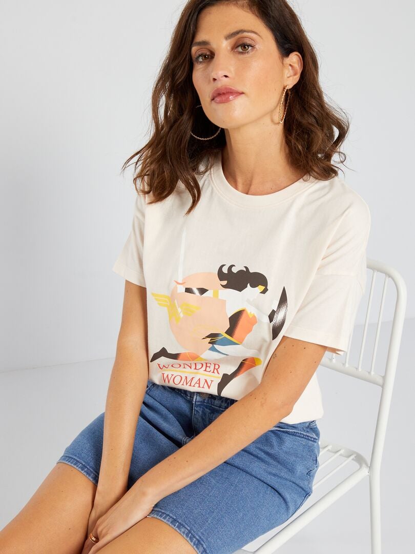 DC Comics T-Shirt Blanc Femme MOM BADASS AS HARLEY QUINN