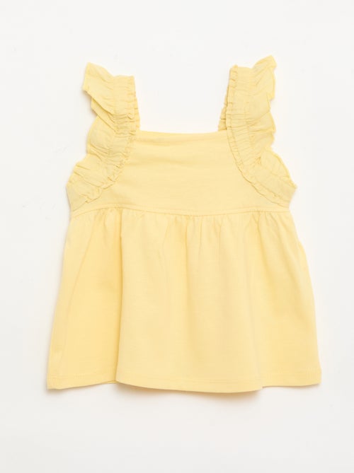 T-shirt de alças com folhos - Kiabi