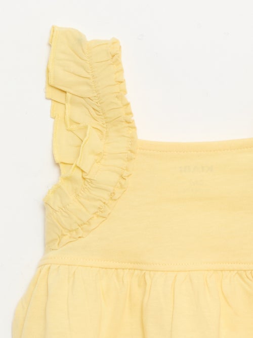 T-shirt de alças com folhos - Kiabi