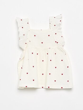 T-shirt de alças com folhos