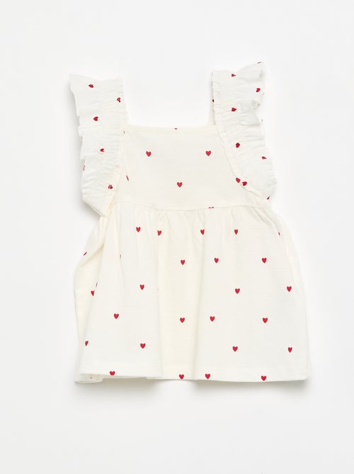 T-shirt de alças com folhos - Kiabi