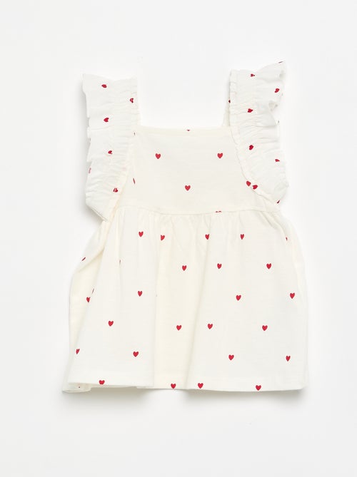 T-shirt de alças com folhos - Kiabi