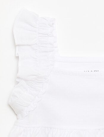 T-shirt de alças com folhos