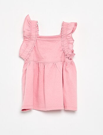 T-shirt de alças com folhos