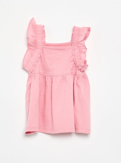 T-shirt de alças com folhos - Kiabi