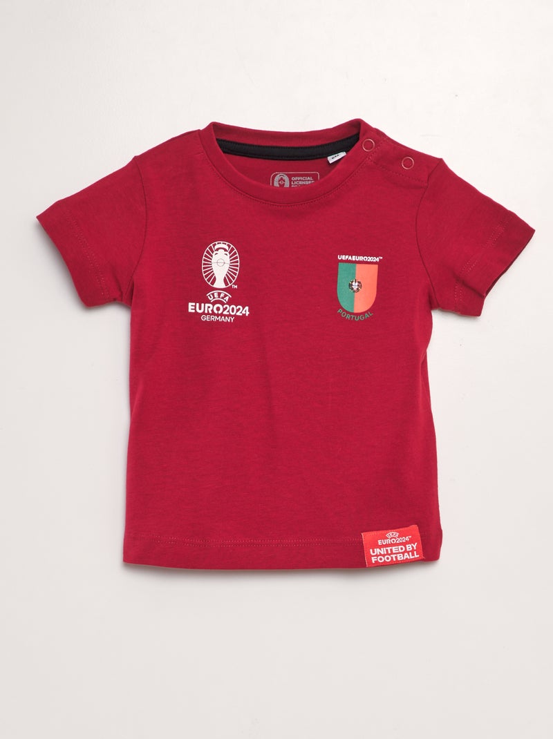T-shirt de algodão - EURO 2024 VERMELHO - Kiabi