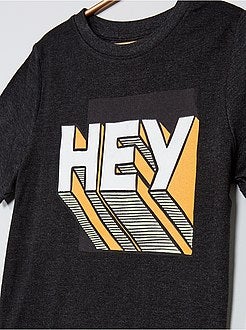 T-shirt de algodão biológico estampada - Kiabi