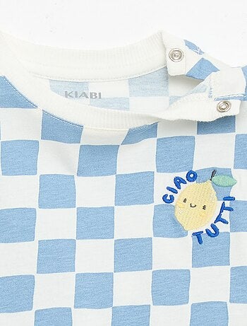 T-shirt de algodão com bordado no peito