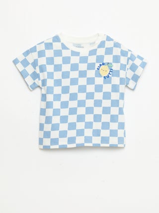 T-shirt de algodão com bordado no peito
