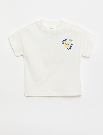 T-shirt de algodão com bordado no peito