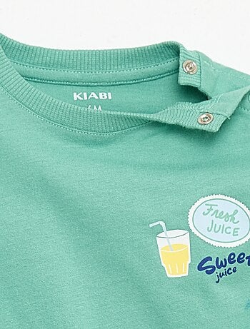 T-shirt de algodão com bordado no peito