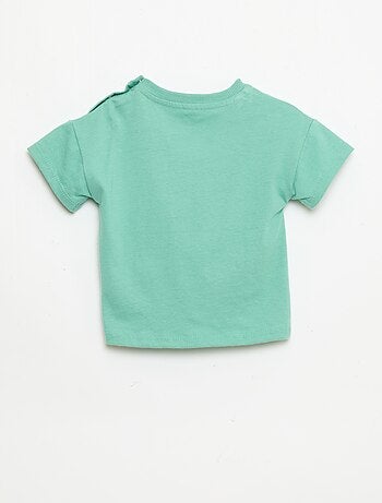 T-shirt de algodão com bordado no peito