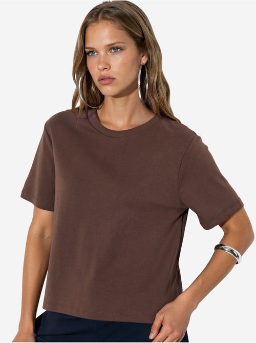 T-shirt de algodão com decote redondo busem - Kiabi T-shirt de algodão com decote redondo busem - Kiabi