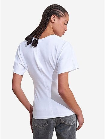 T-shirt de algodão com decote redondo para mulher dilvin