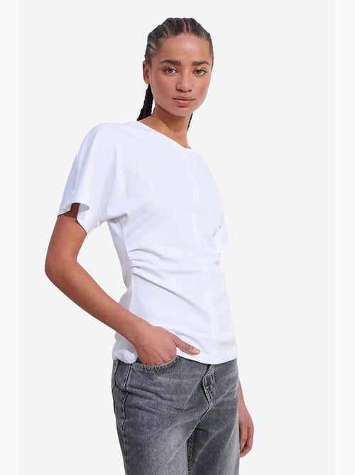 T-shirt de algodão com decote redondo para mulher dilvin - Kiabi
