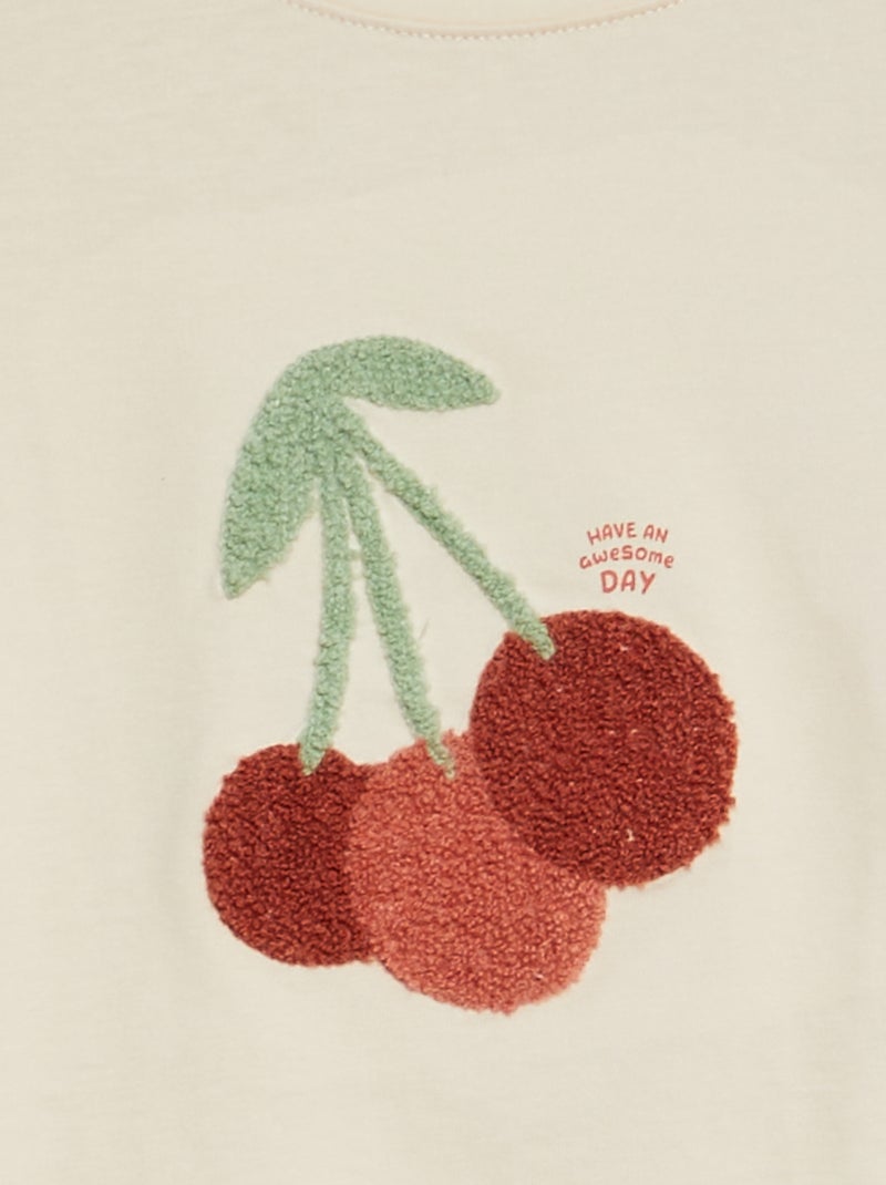 T-shirt de algodão com estampa BRANCO - Kiabi