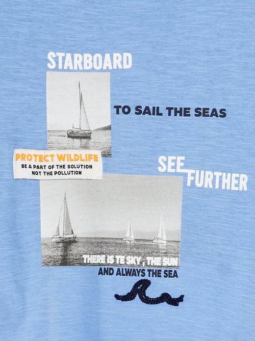 T-shirt de algodão com estampado - Kiabi