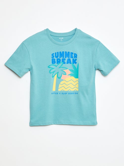 T-shirt de algodão com estampado - Kiabi