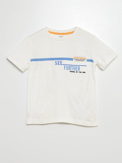 T-shirt de algodão com estampado - Kiabi