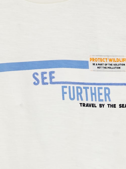 T-shirt de algodão com estampado - Kiabi