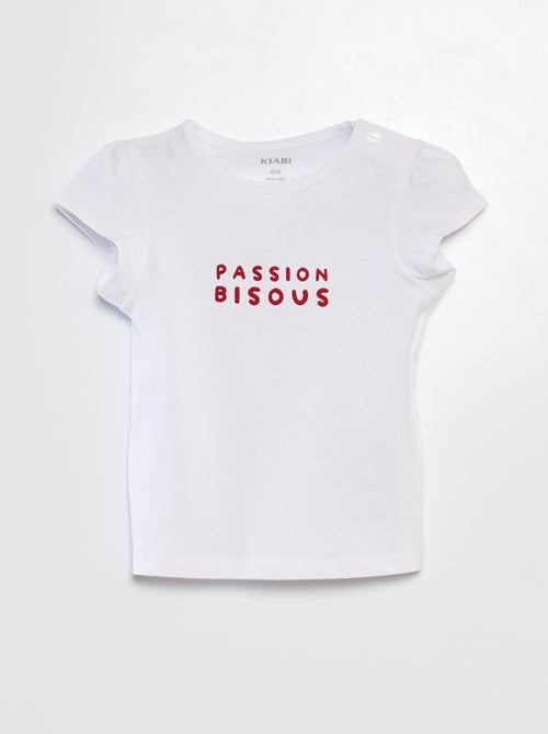 T-shirt de algodão com estampado - Kiabi