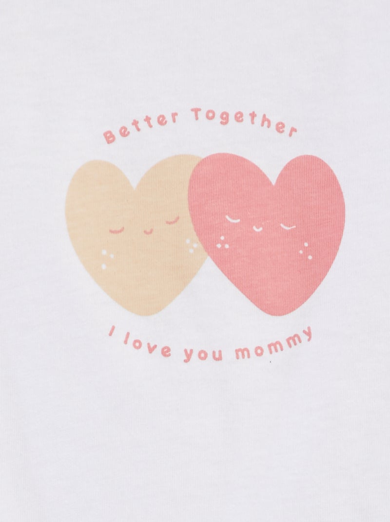 T-shirt de algodão com estampado BRANCO - Kiabi