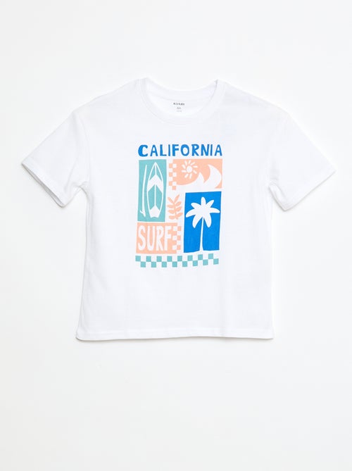 T-shirt de algodão com estampado - Kiabi
